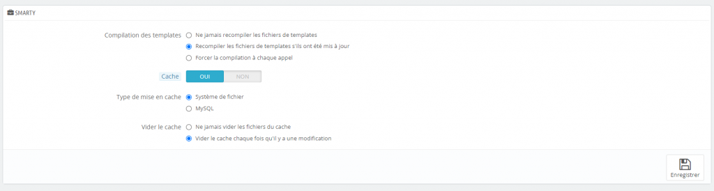 PrestaShop 1.6 Cache